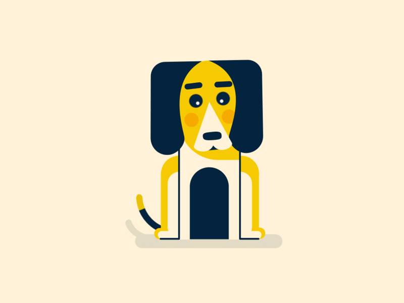 Doggy loop 2d after effects aftereffects amarillo animation dog doggy noplugs perro yellow