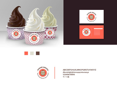 Sugar Krush logo birthday branding business cake corporate design icecream icon illustration logo modern sketch symbol typography vector