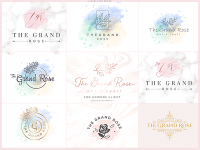 The luxury Logo concepts fower gold gradient graphic design illustration luxury modern natural rose rose gold rosegold tgr vector