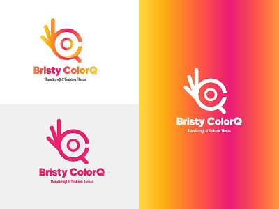 Bristy color Q logo. bc logo branding clogo corporate design icon illustration logo modern person personal brand personal brand logo vector