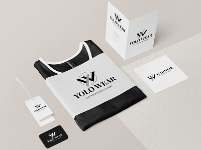 Yolo Wear brand final logo. black brand branding business corporate corporate identity design icon illustration logo modern vector yw logo yw logo