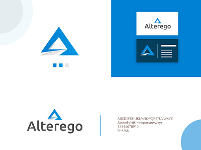 Alterego logo abstract animation app art blue brand branding business business card buttons corporate corporate identity design icon illustration logo modern typography vector