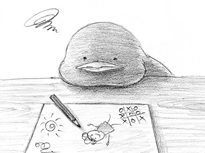 Stuck! drawing graphite illustration inspiration pencil penguin uninspired