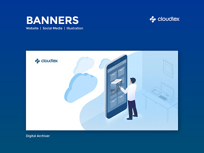 Web Banner application banner cloud cybersecurity data online security social media technology web design website