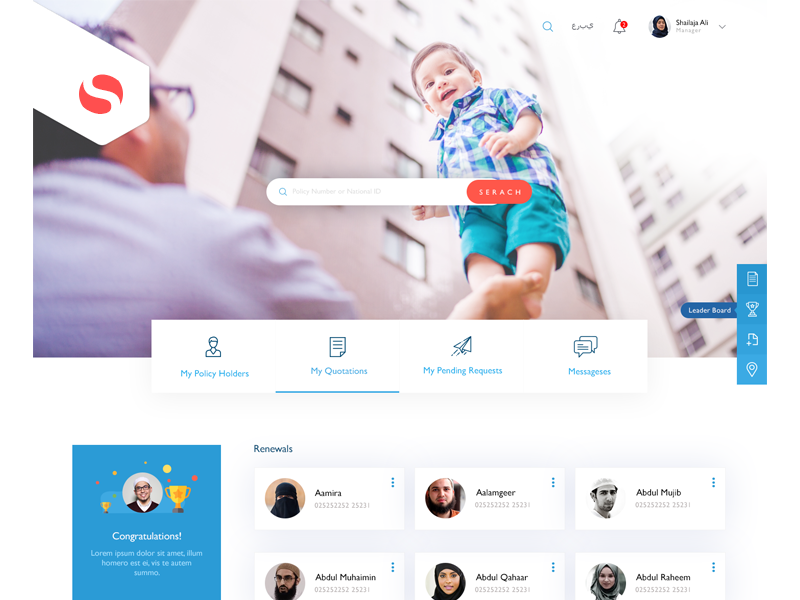 Website for Insurance banking single page colorful illustration mobile design website uiux