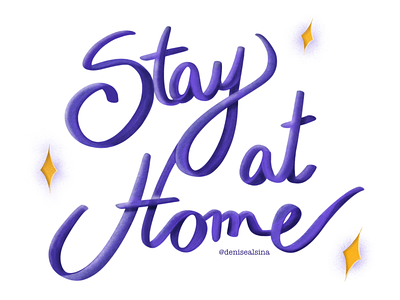 Stay at home procreate lettering stayathome