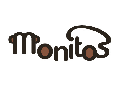 Monitos brown kids logo monkey