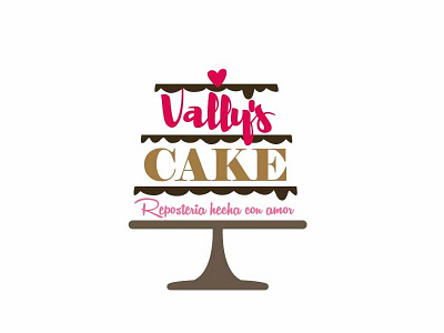 Vallys Cake Logo bakery brand cake cupcake girl logo logotype vector