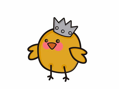 Pollito king chicken crown illustration kids king little vector yellon