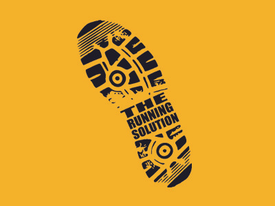 The Running Solution black logo running sport yellow