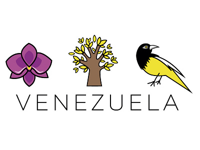 Venezuela Icons bird icons orquid tree vector venezuela