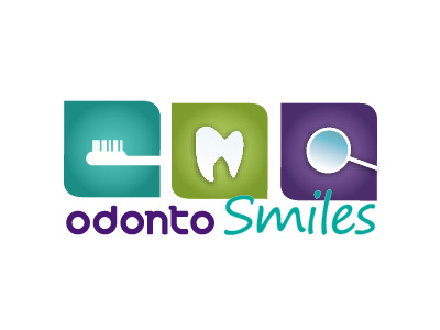 Logo Odonto Smiles ble dentist green logo smile teeth