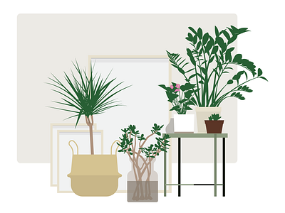 House plants design flower flowerpot home illustration ilustracion plant plants pot table vector