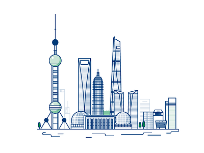 Shangai skyline illustration shangai skyline vector