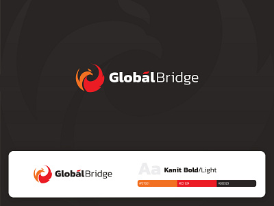 Global Bridge | Phoenix Logo Design bird branding burn design fire flame itype logo minimal phoenix red warm