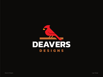 Deavers Designs Logo Design bird branding cardinal carpenter cutter furniture itype logo logodesign minimal red wood