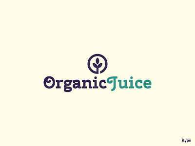 Organic Juice Logo juice leaf logo nature organic typography