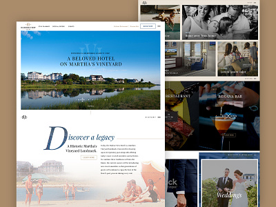 Harbor View Hotel Website Redesign booking branding design hotel luxury menu navigation restaurant typography ui