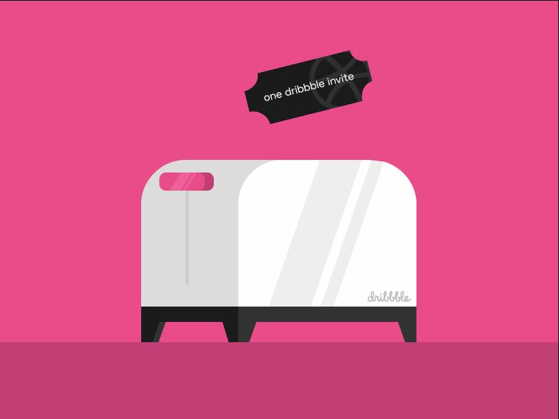 1 Dribbble Invite adobe after effects dribbble dribbble invite giveaway illustration invite minimal motion motion graphics toaster vector