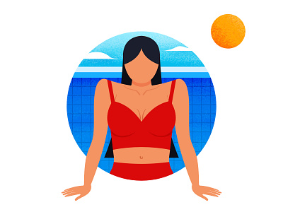 Swimming Pool affinity affinity designer affinity photo bikini brushes illustration lady pool red sexy summer summertime sun swimming pool swimsuit texture vector woman