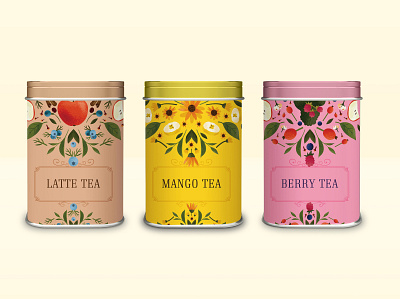 Tea Packaging bloom branding design flat flower green illustration nature packaging tea vector