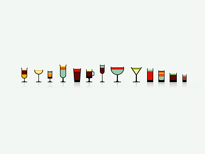Lush Mini Glasses app beer drink food icons iphone