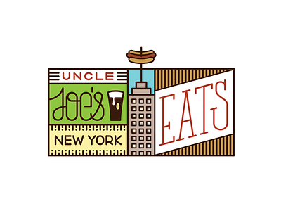 Uncle Joe's NY Eats clean food hot dog neighborhood new york vector