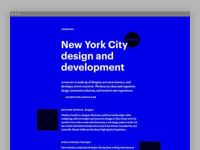 Hyperlink Layout blue nyc queens wireframe