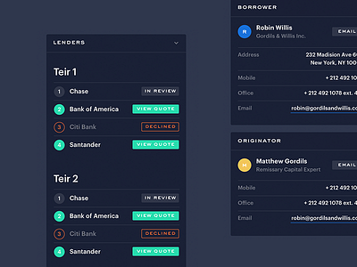 Components back to real estate connecting dark ui