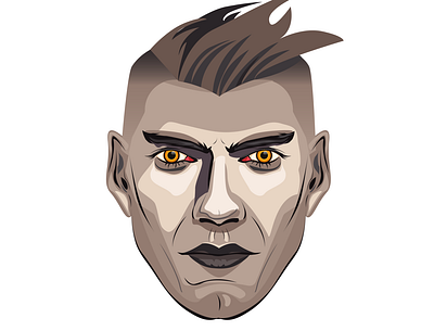 Modern Witcher face illustration henry cavill human face illustrator witcher