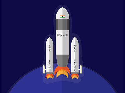 Chandrayaan 2 abstract adobe illustrator creative design fusion illustration illustrator india isro moon mission nasa rocket space ui vector