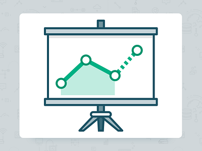 Predictable board chart console flat graph illustration landing page predictable set trendy soft shadows website