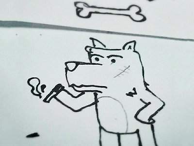 Rufus dog doodle illustration rebel rufus scars tough