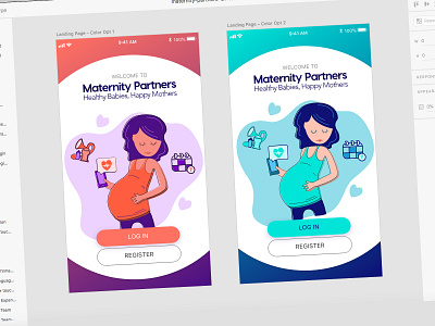 WIP - Maternity App account family planning health app healthcare healthcare app illustration login login design pregnancy ui