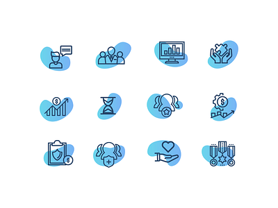Wealth Management UI Icon Set banking branding gradient homepage icons icons set line icon military minimal product ui ui design wealth management web site