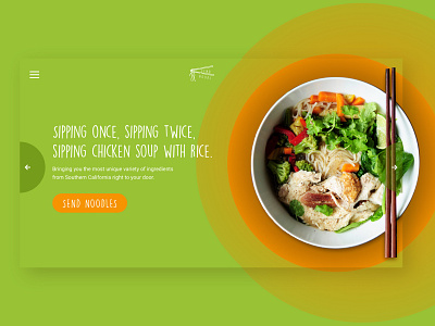 Send Noods food delivery foodie landing page ui ui design website website concept