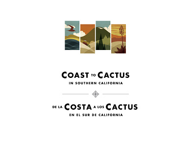 Coast to Cactus in Southern California design illustration logo typography vector