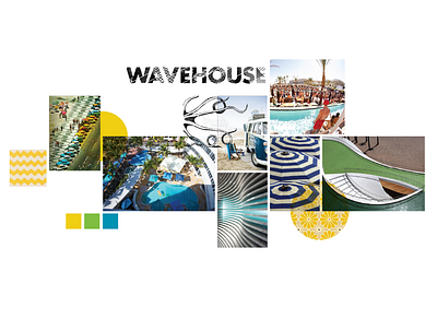 The Wave House, Belmont Park - mood boards and logo explorations branding design illustration logo typography vector