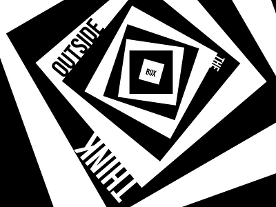 Think outside the box abstract black and white box design illustration think outside the box