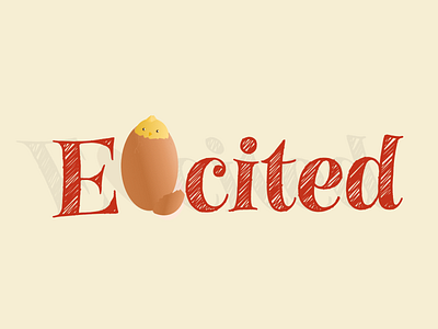 Eggcited cute design eggs excited illustration typography art word art