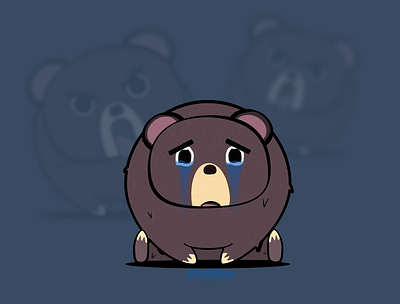 Mister Sad Boi bear cartoon crying design illustration sad