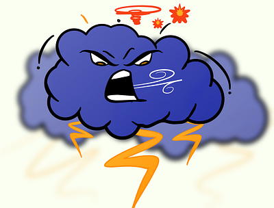 Vectober 17 - Storm angry cloud design illustration inktober inktober2020 lightning storm vector