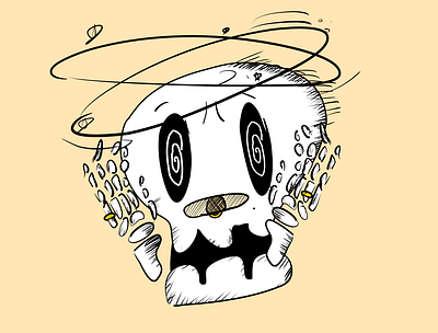 Vectober 19 - Dizzy design dizzy illustration inktober inktober2020 skeleton skull vectober