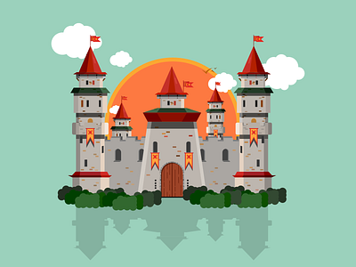 Vectober 12 - Castle castle design fantasy fortress illustration keep medieval vectober