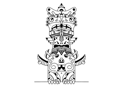 Vectober 14 - Totem design illustration totem vectober vector