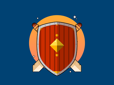 Shield armor cartoon design illustration shield