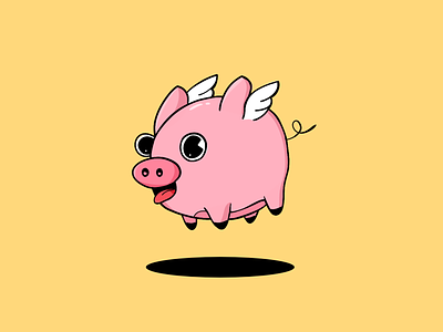 Flying Pig animal cartoon design flying pig illustration pig