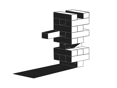 Inktober 25 - Tempting bricks design illustration inktober jenga tempting tower