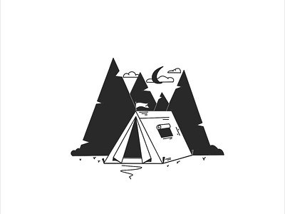 Inktober 28 - Camping camp camping design forest illustration inktober tent