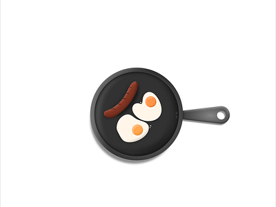 Morning breakfast design eggs frying pan illustration morning pan